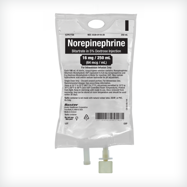 Norepinephrine Bitartrate premix in 5% Dextrose Injection
