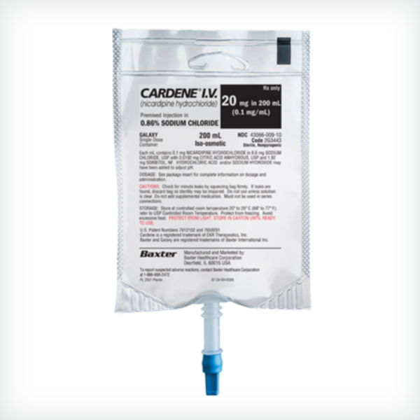 CARDENE I.V. (nicardipine hydrochloride) in sodium chloride injection